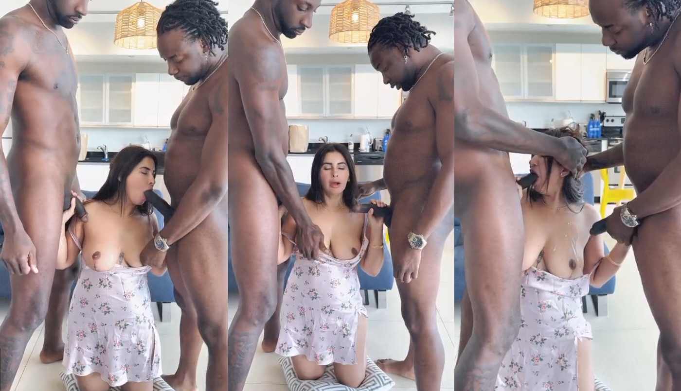 Meeti Kalher intense BBC Threesome Blowjob Ending with a Huge Cumshot