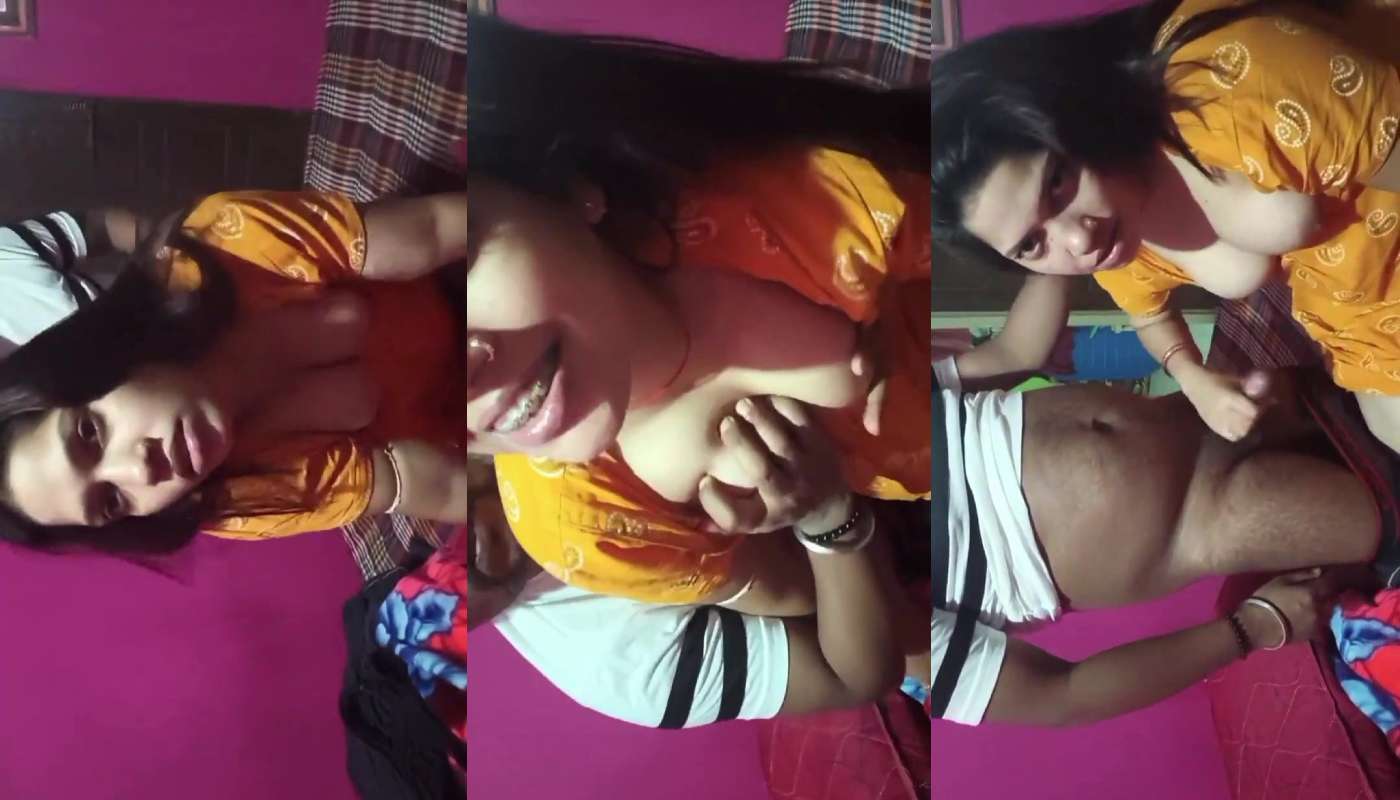 Horny Village Jija Sali handjob Boobjob and Doggy Style Fucking Sex MMS With Audio