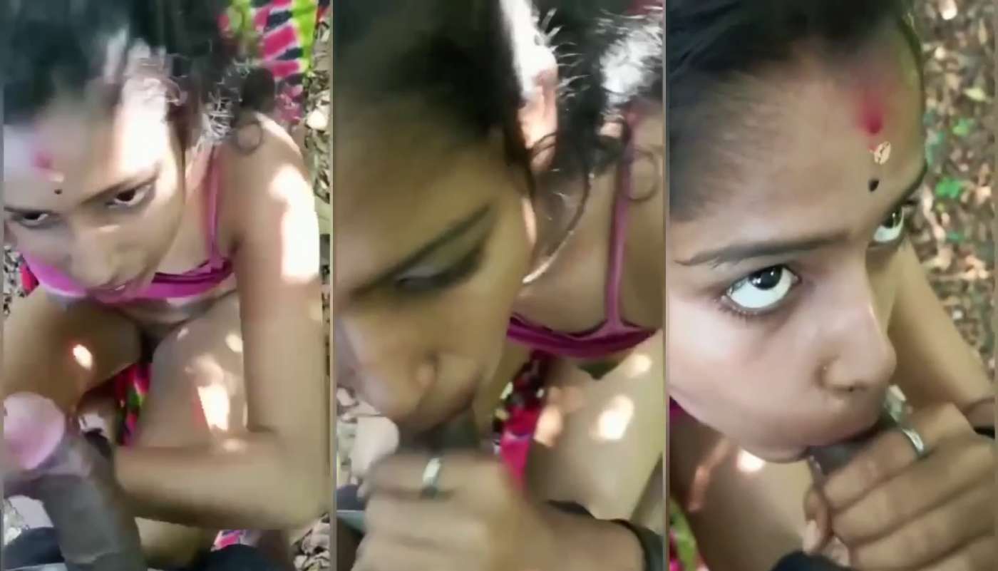 Sexy Cute Pink Top Tamil GF Outdoor Jungle Blowjob Sex