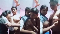 Horny Lesbian Village Lovers First Time Boob Sucking on camera